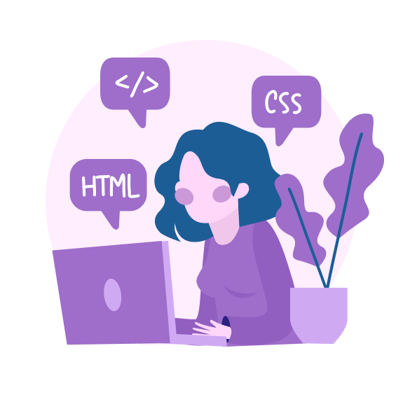 Image of a girl coding